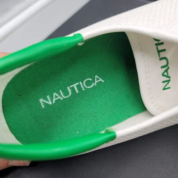 Nautica Shoes Womens Size 9 White Green Lanyard Perf Casual Sneakers Low Top New - Picture 5 of 11